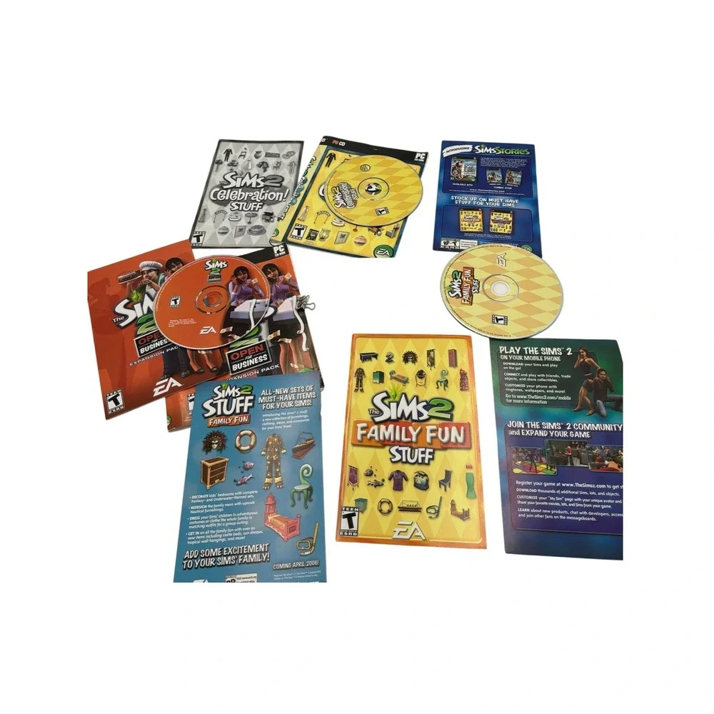 The Sims 2 PC Game Lot Base Game Expansion Stuff Packs Manuals Discs Untested
